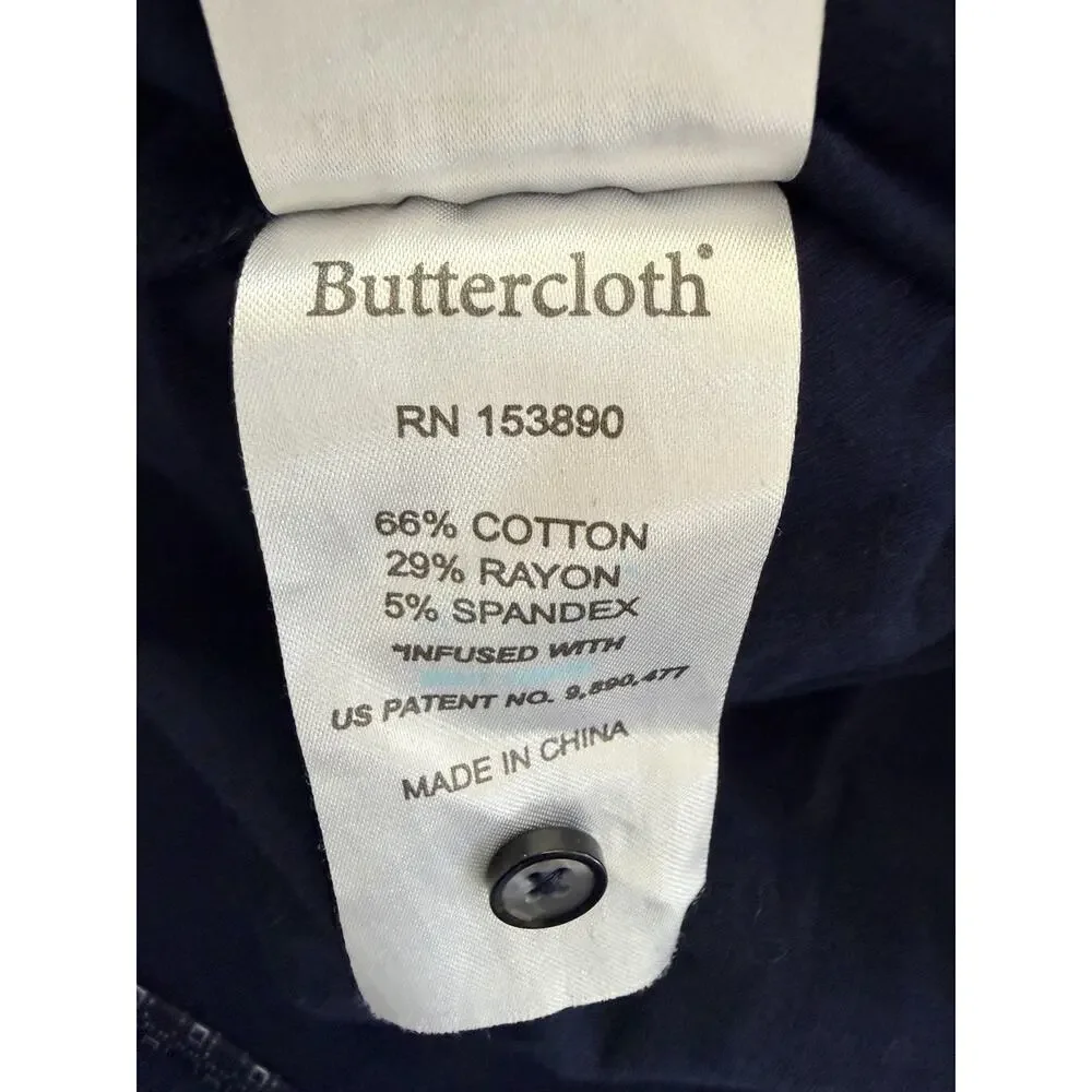 Buttercloth Mens Short Sleeves Icy Cotton Mens Navy Polo Shirt 2XL $138 Cooling